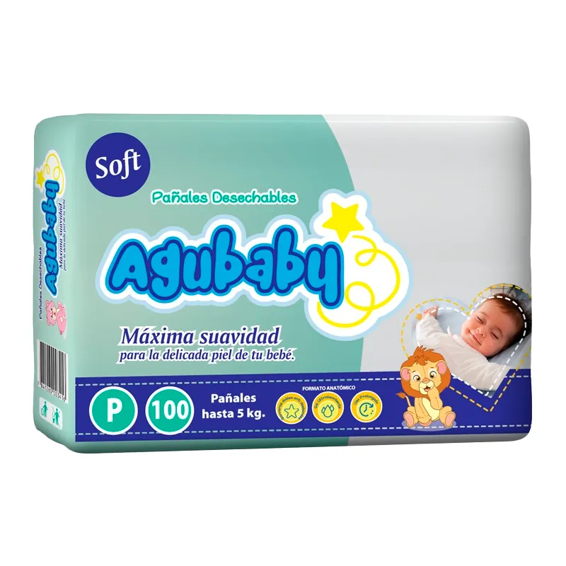 Pañal Desechable Soft P Agubaby - 100 unidades