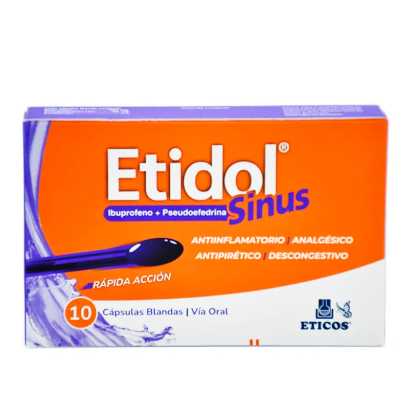 Etidol Ibuprofeno Sinus - Caja de 10 Capsulas Blandas