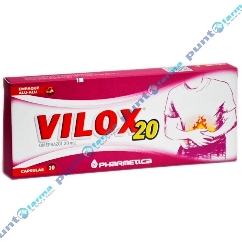 Vilox Omeprazol 20 mg - Caja de 10 Cápsulas