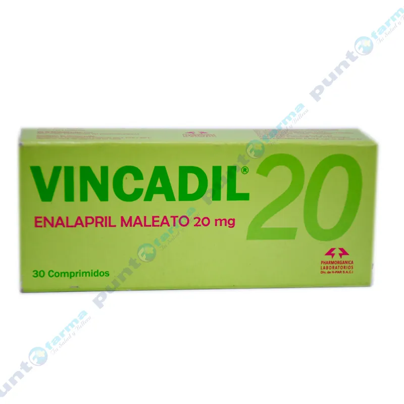 Vincadil Enalapril Maleato 20 mg - Cont. 30 Comprimidos