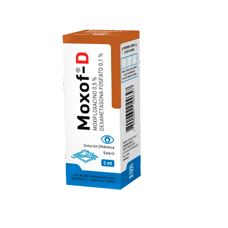 Moxof-D Moxifloxacino Dexametasona - Solución Oftalmica - 5 ml.