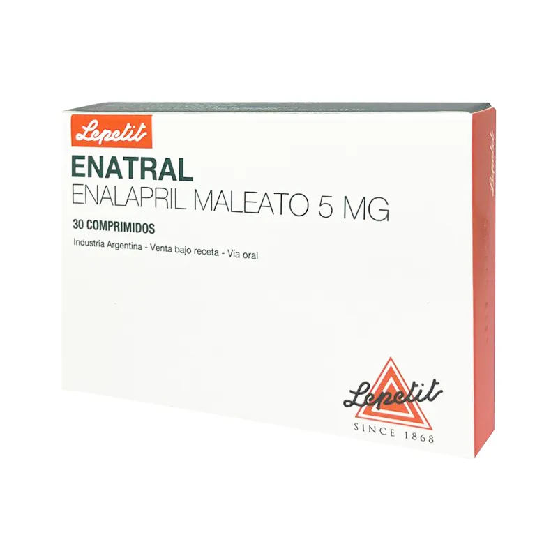 Enatral Enalapril Maleato  5mg - Caja de 30 Comprimidos