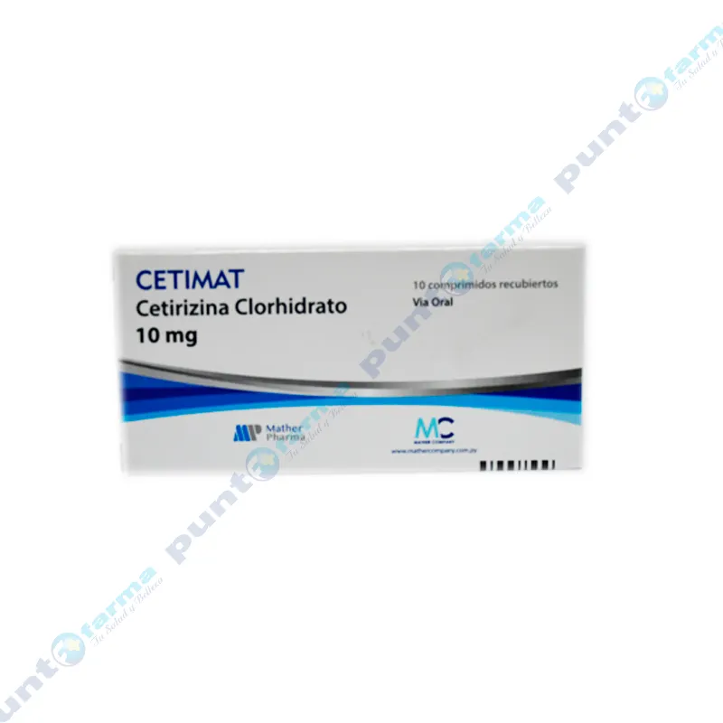 Cetimat Cetirizina Clorhidrato 10 mg - Cont. 10 Comprimidos Recubiertos