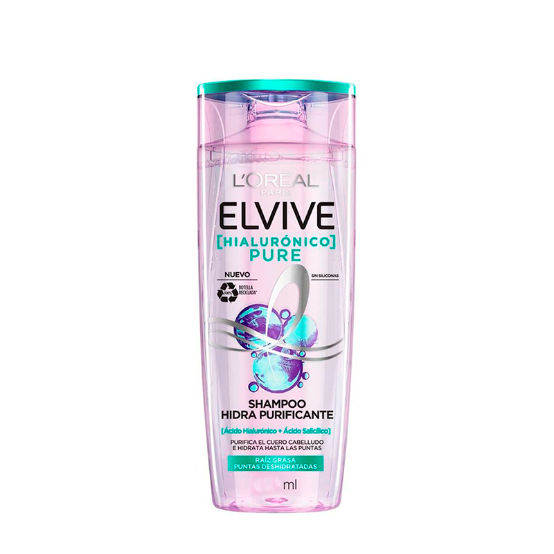 Shampoo Hialurónico Pure L'oréal Paris Elvive 370mL Punto Farma