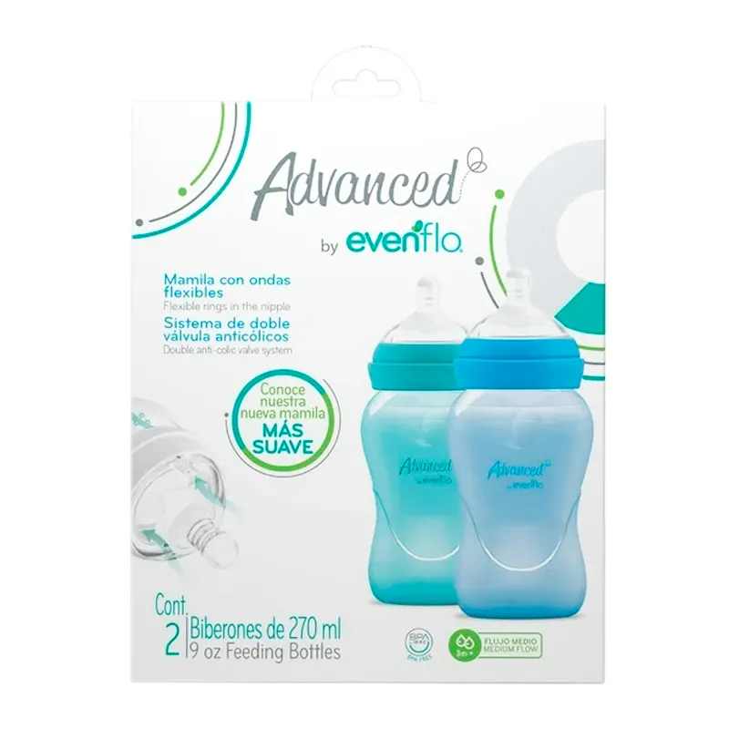 Biberon Evenflo Advanced Bold Niño 9 OZ - 2 Unidades