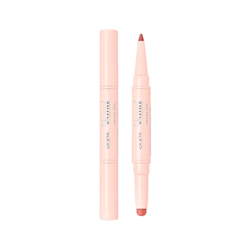 Lápiz Contorno de labios y Lápiz labial brillante Vamp Creamy Duo 007 Peach Nude Pupa