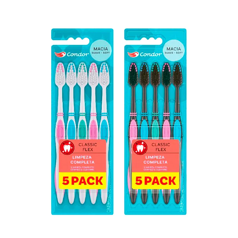 Cepillo Dental Classic Pack X5 Condor - Cont. 5 Unidades