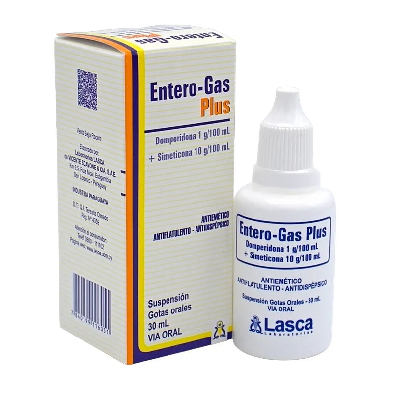 Entero Gas Plus Domperidona Simeticona - Suspensión Oral Cont. 30 ml.