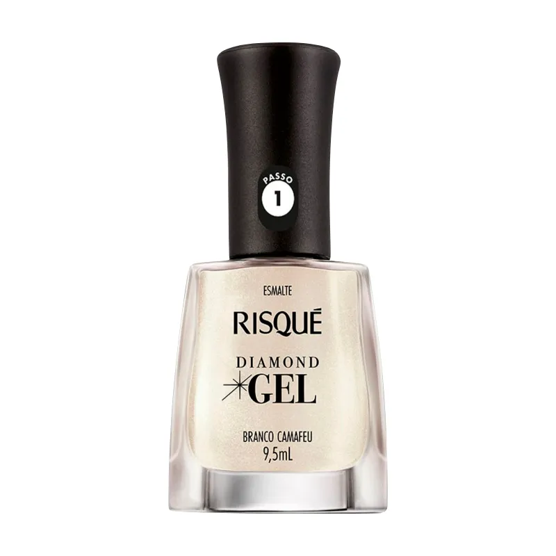 Esmalte para Uñas Diamond Gel Branco Camafeu Risque - 9,5ml