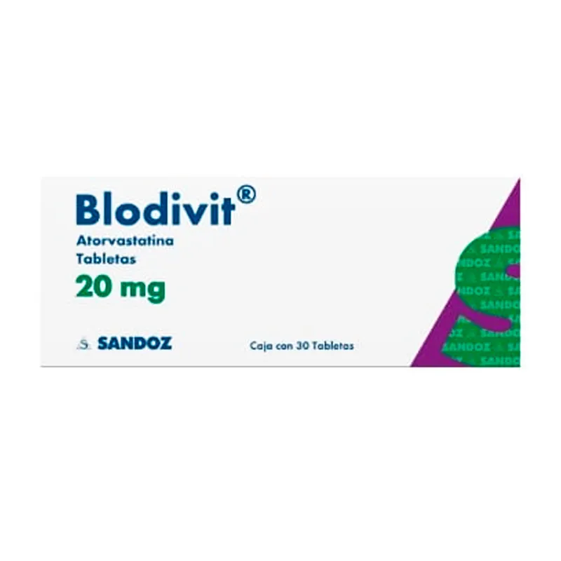 Blodivit Atorvastatina 20 mg - Caja de 30 Tabletas