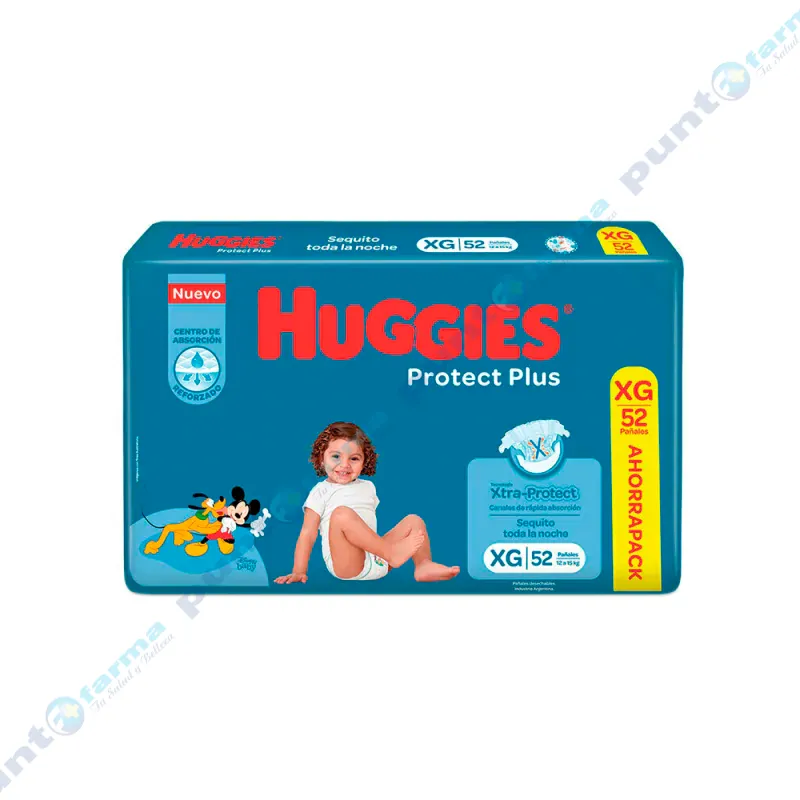 Huggies Protect Plus XG - Cont. 52 Unidades