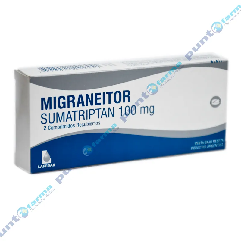 Migraneitor Sumatriptan 100 mg - Cont. 2 Comprimidos Recubiertos