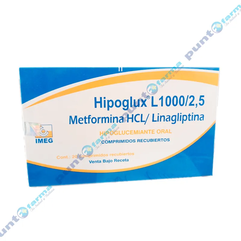 Hipoglux L 1000/2,5 Metformina HCL Linagliptina - Cont. 20 Comprimidos Recubiertos