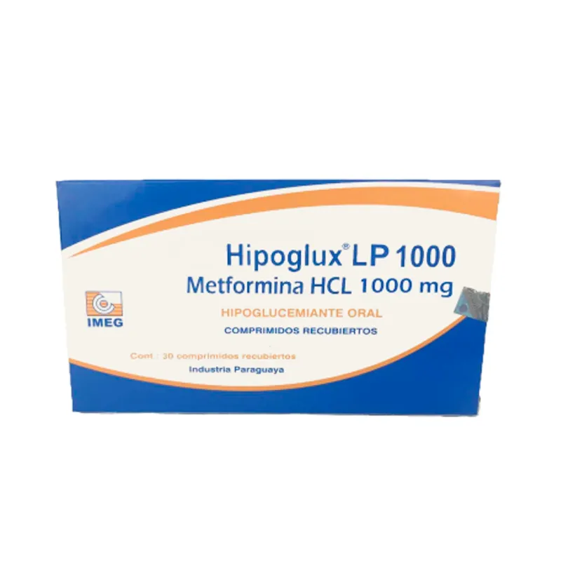 Hipoglux LP 1000 Metformina HCL 1000 mg - Cont. 30 Comprimidos Recubiertos