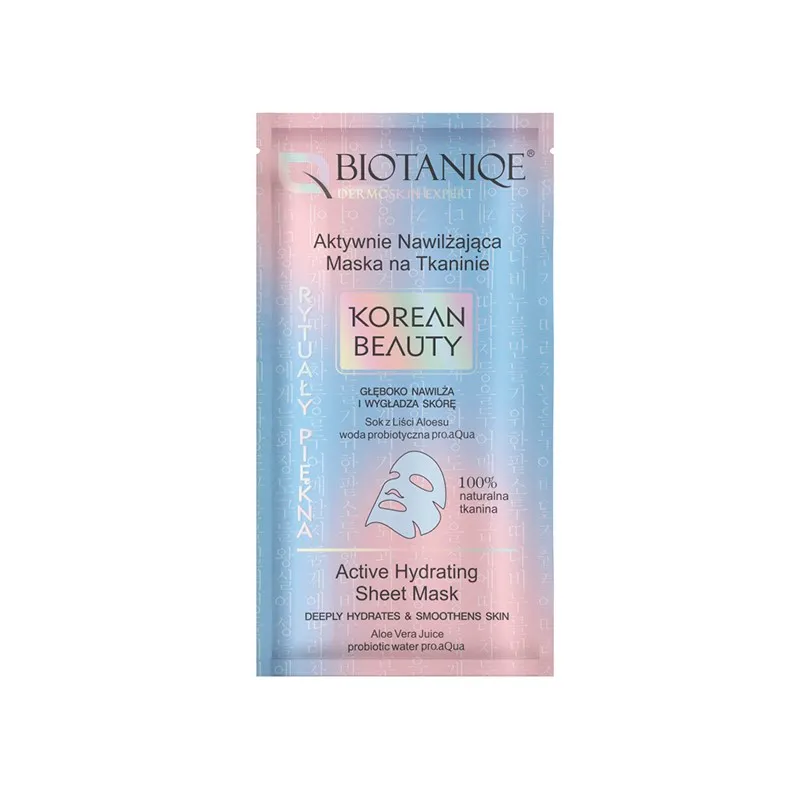 Mascarilla Korean Beauty Hidratante Activa Biotaniqe - 1 Unidad