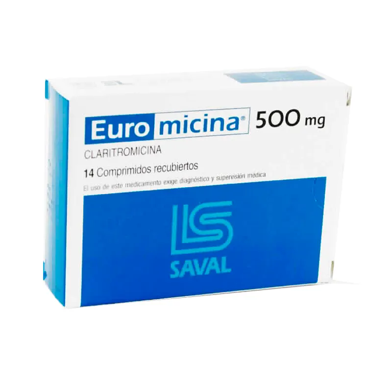 Euromicina 500 mg Claritromicina - Caja de 14 comprimidos
