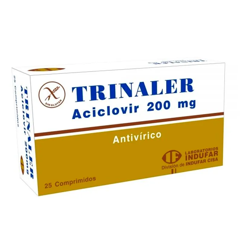 Trinaler Aciclovir 200 mg - Caja de 25 Comprimidos