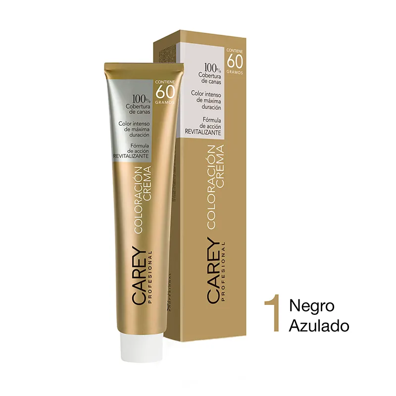 Coloración en Crema Negro Azulado 1 Carey - Pomo de 60gr