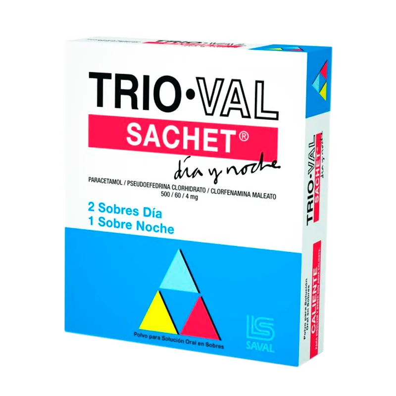Trio-Val Sachet Dia y Noche - Polvo Para Solución Oral en Sobres