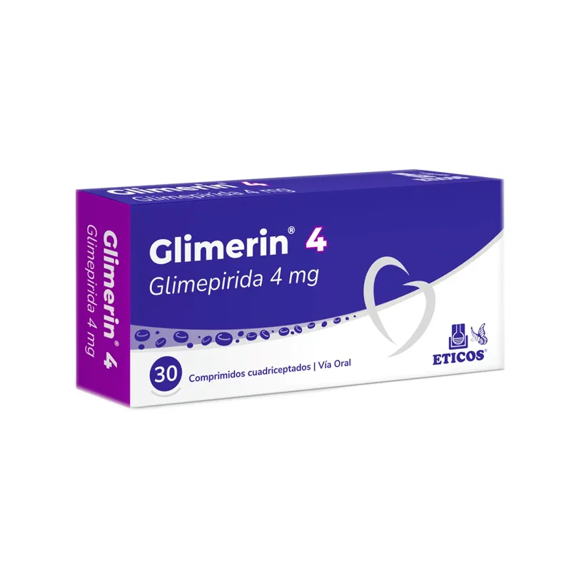 Glimerin Glimepirida 4 mg - Cont. 30 Comprimidos Cuadriceptados