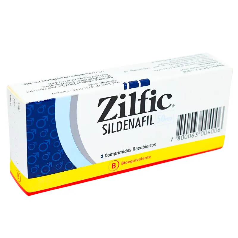 Zilfic Sildenafil Mintlab 50 mg - Caja de 2 Comprimidos.