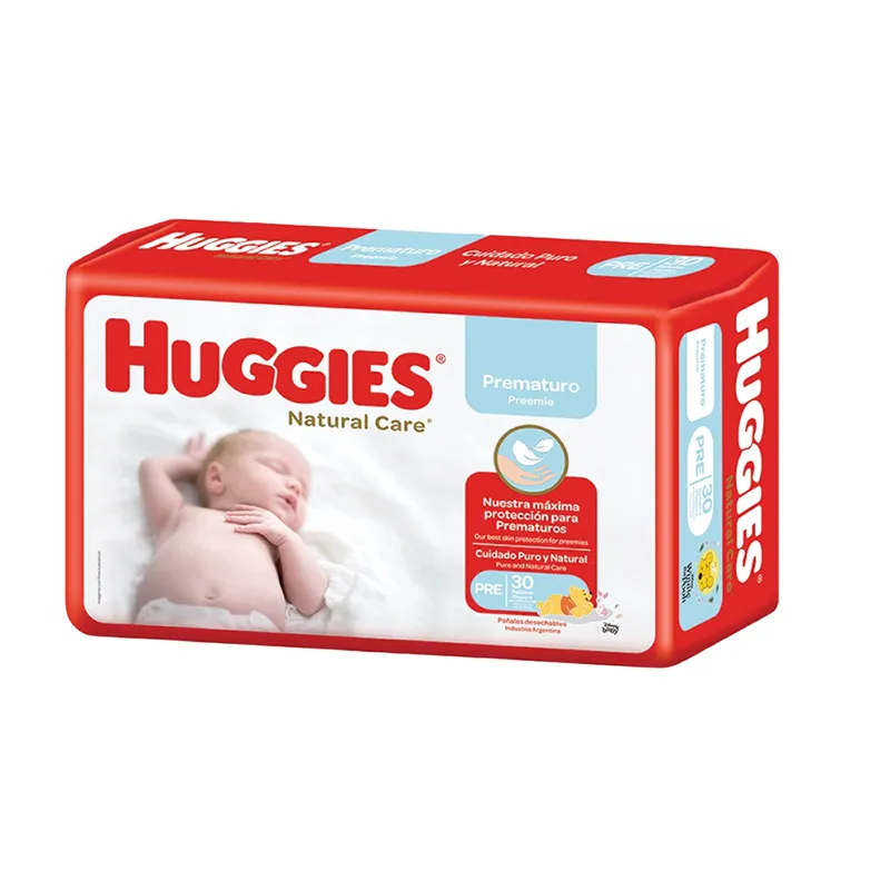 Huggies Natural Care Cuidado Puro y Natural Prematuro - Cont. 30 unidades