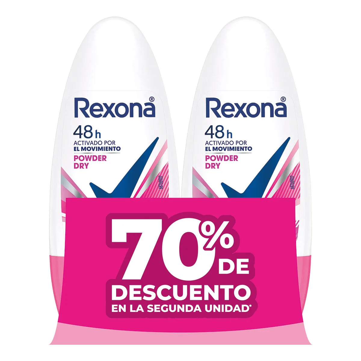 Desodorante Roll On Powder Dry Rexona Deo - 50ml