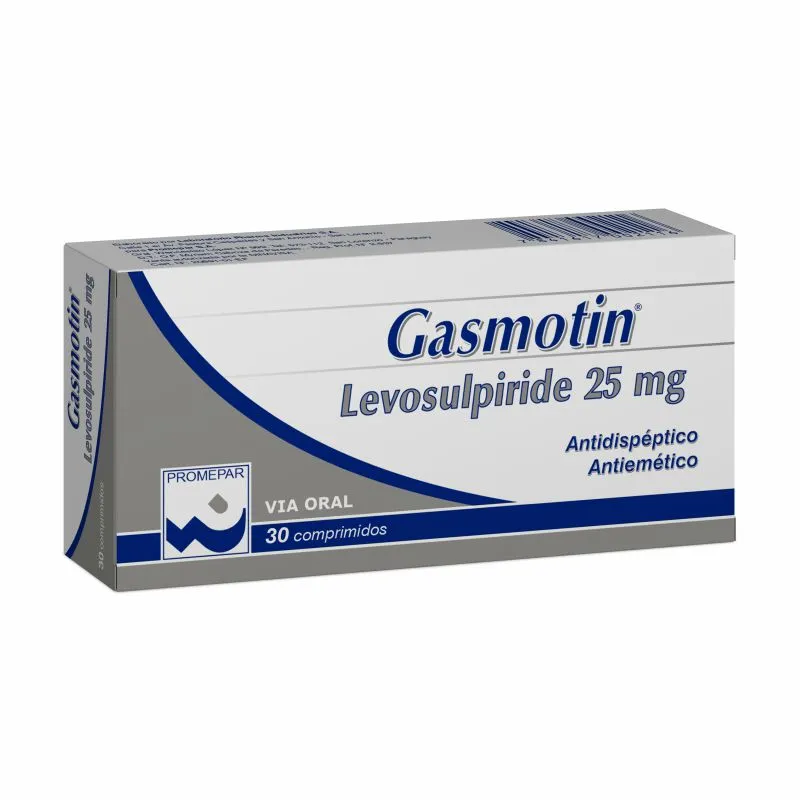 Gasmotin Levosulpiride 25mg - Caja de 30 Comprimidos