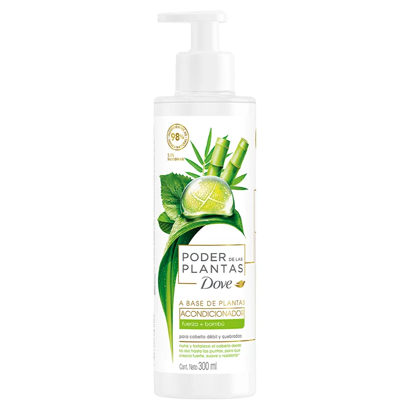 Acondicionador Poder de las Plantas Fuerza más Bambú Dove - 300 mL