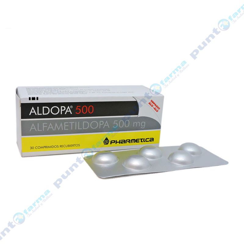 Aldopa 500 Alfametildopa 500 mg - Caja de 30 comprimidos recubiertos ...