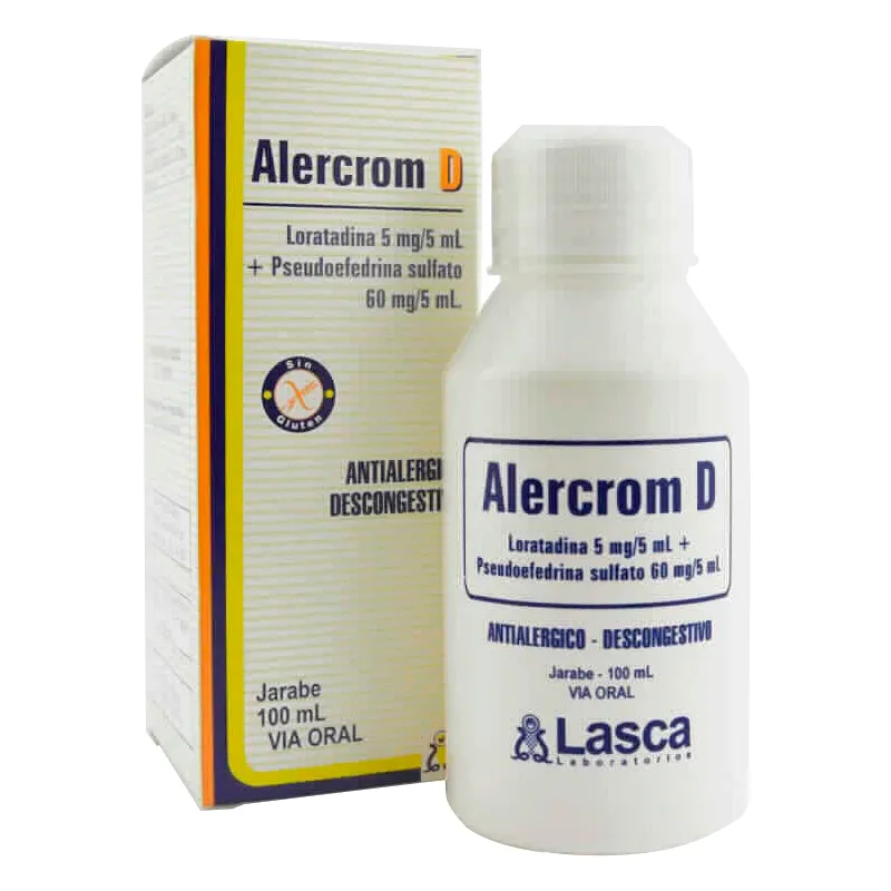 Alercrom D Loratadina 5mg/5mL - Jarabe de 100 mL