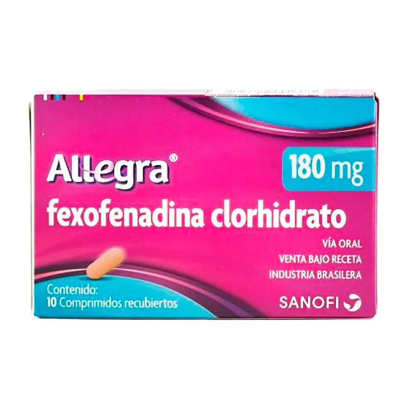 Allegra Fexofenadina Clorhidrato 180 Mg Caja Con 10 Comprimidos Recubiertos Punto Farma