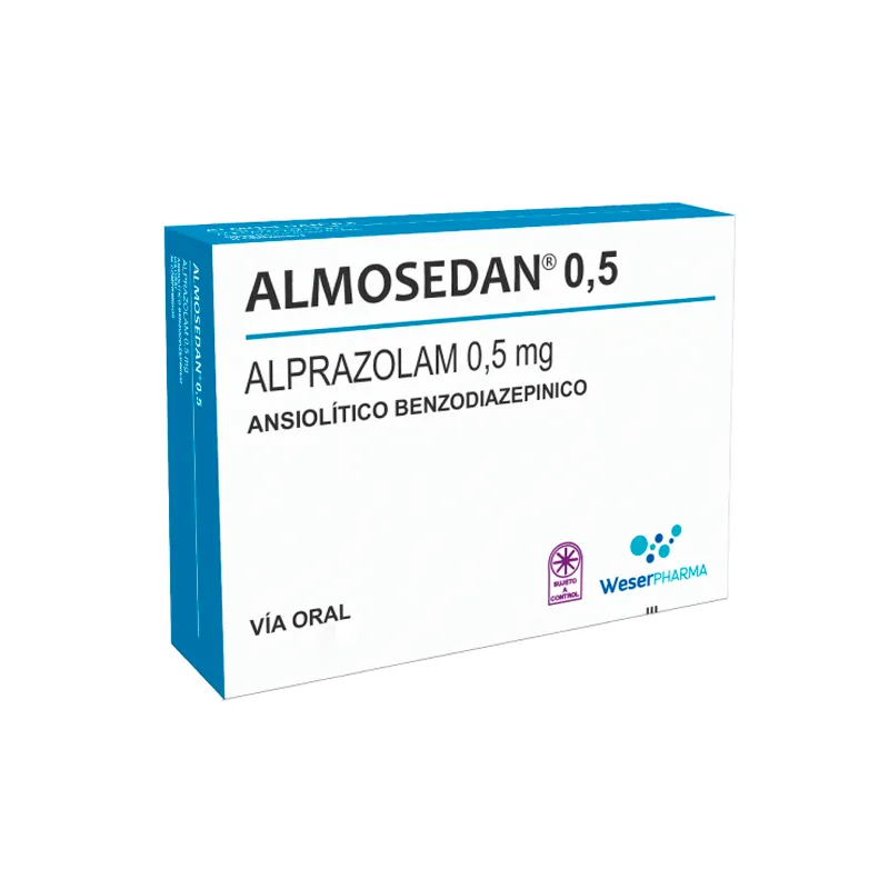 Almosedan 0,5 mg Alprazolam 0,5 mg - Cont. 30 comprimidos
