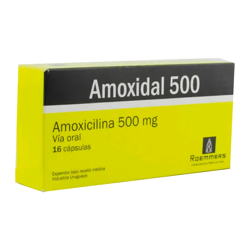 Amoxidal 500 Amoxicilina 500 mg - Caja de 16 cápsulas