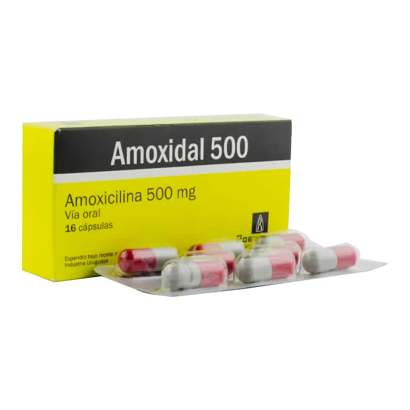 Amoxidal 500 Amoxicilina 500 mg - Caja de 16 cápsulas