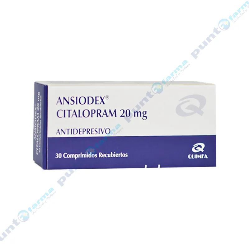 Ansiodex Citalopram 20 mg - Caja de 30 comprimidos