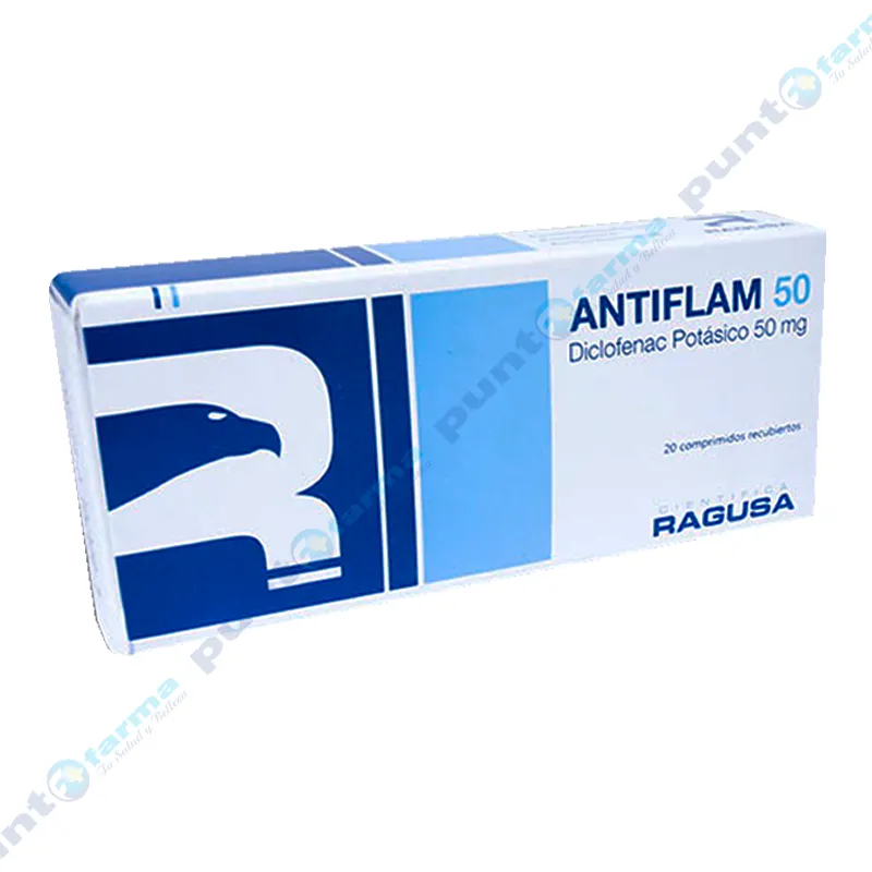 Antiflam 50 mg Diclofenac Potásico 50 mg - Cont. 20 comprimidos recubiertos