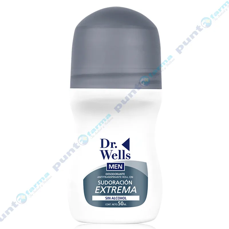 Antitranspirante Roll On Men Sudoracion Extrema Sin Alcohol Dr Wells Pet - 50mL