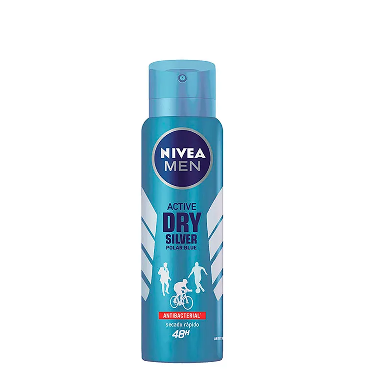 Antitranspirante en Aerosol Active Dry Silver Nivea Men - 150mL