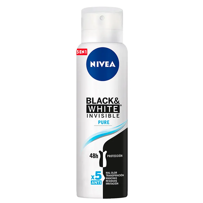 Antitranspirante en Aerosol Invisible Black & White Nivea - 150mL