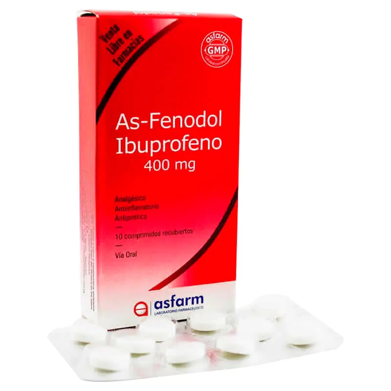 As-Fenodol Ibuprofeno 400 mg -Caja de 10 comprimidos recubiertos