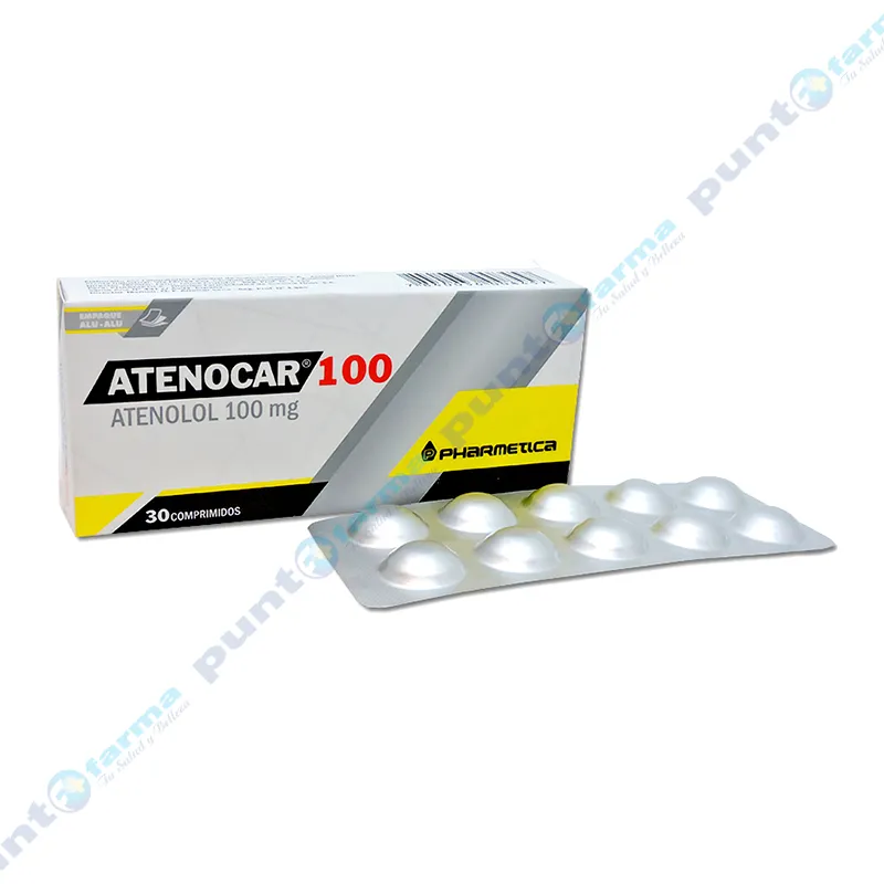 Atenocar 100 Atenolol 100 mg - Caja de 30 comprimidos | Punto Farma