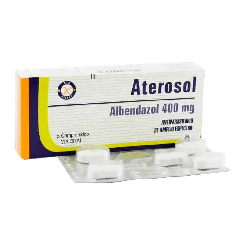 Aterosol Albendazol 400mg - Caja de 5 comprimidos