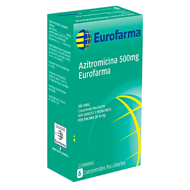 Azitromicina 500 Mg Caja De 6 Comprimidos Recubiertos Punto Farma