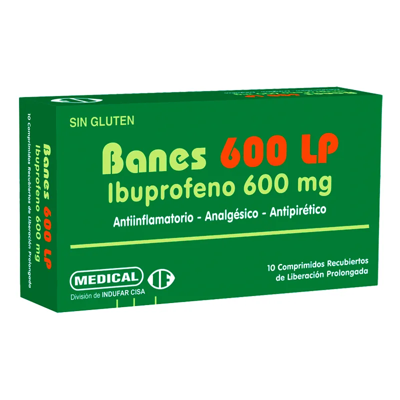 Banes 600 LP Ibuprofeno 600 mg - Caja de 10 Comprimidos Recubiertos