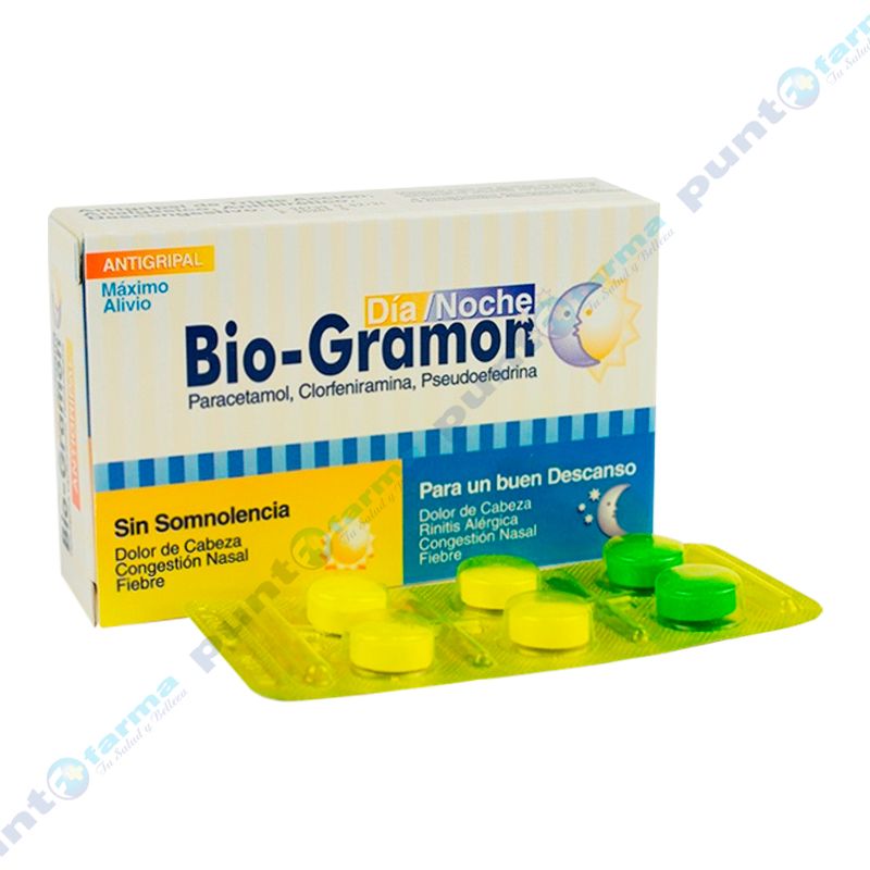 Bio-Gramon Día/Noche - Caja de comprimidos recubiertos | Punto Farma