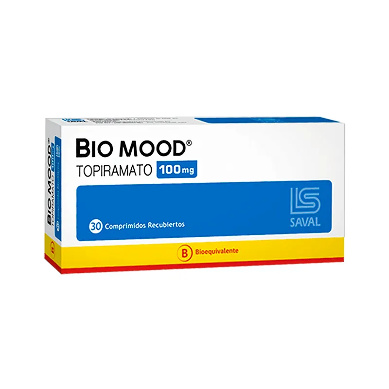 Bio Mood Topiramato 100 mg - Caja de 30 comprimidos