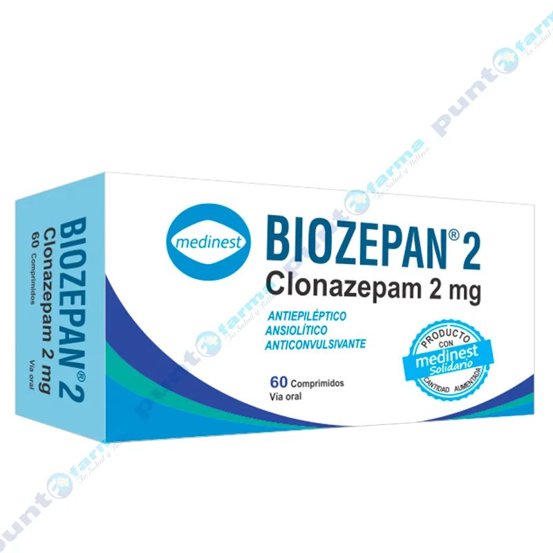 Biozepan 2 Clonazepam 2 mg - Cont. 60 comprimidos