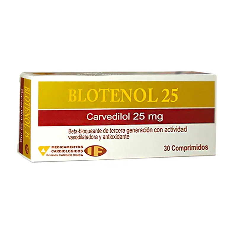 Blotenol Carvedilol  25 mg - Caja de 30 comprimidos