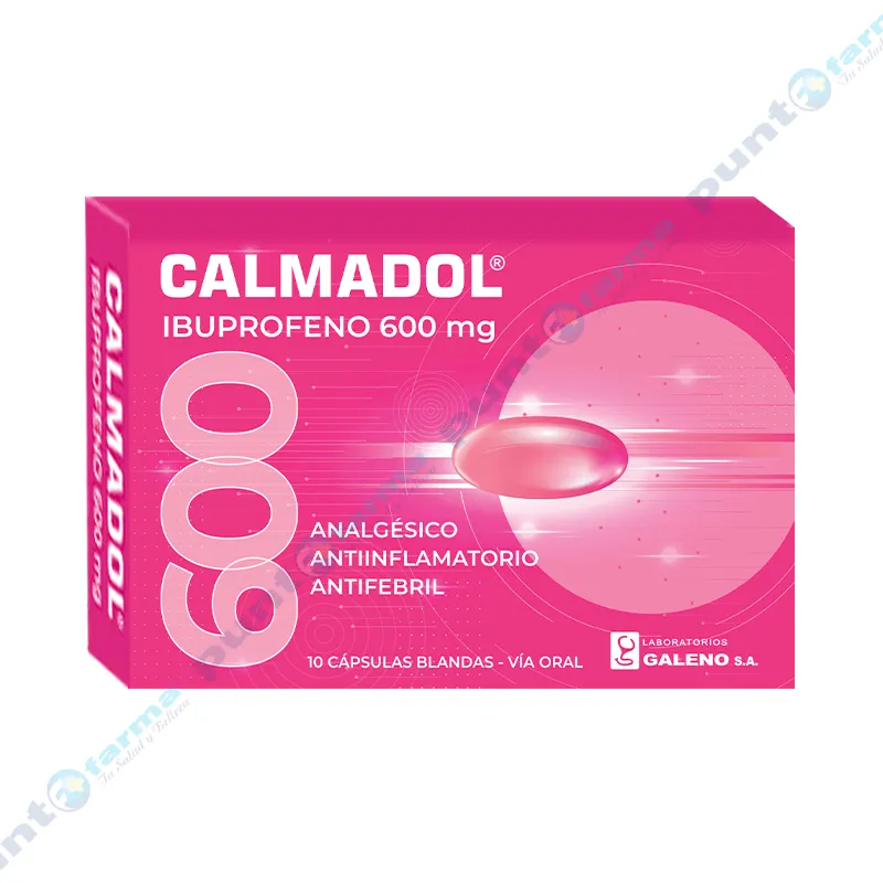 Calmadol Ibuprofeno 600 mg - Caja de 10 cápsulas